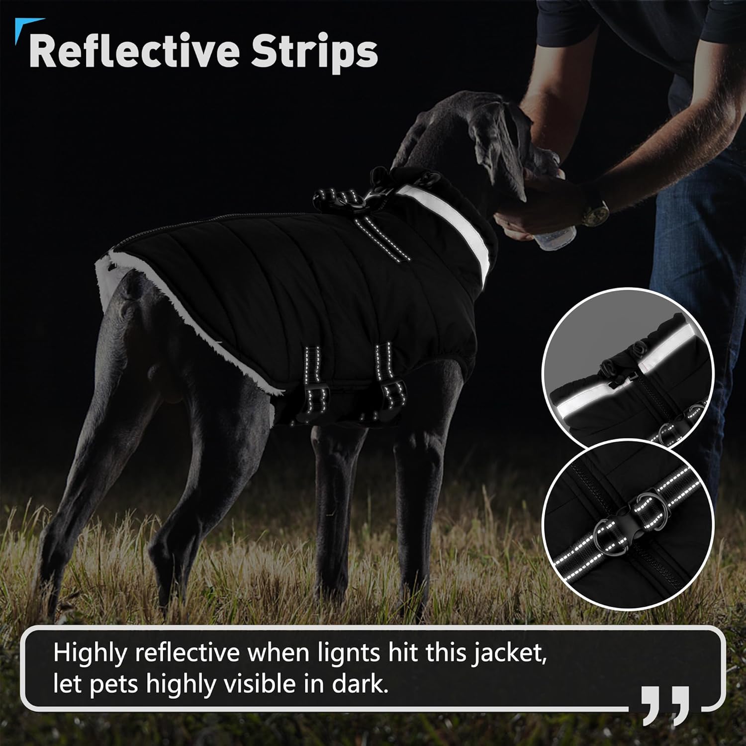 Warm Reflective Pet Coat for Small, Medium & Large Dogs