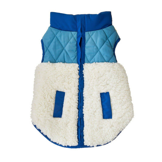 Warm Sherpa-Lined Plaid Quilted Coat For Pet